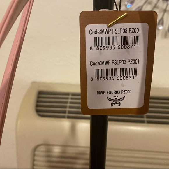 MCM Pink Monogram Tote Bag with Leather Handles - Picture 6 of 7